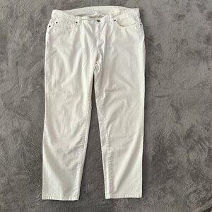Eileen Fisher White Organic Cotton Pants Women's size 14